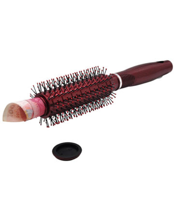 Acrylic hairbrush with storage compartment