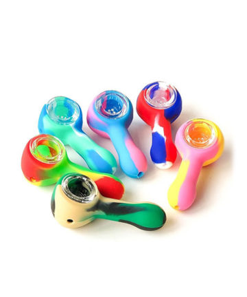 Colourful Silicone Pipe with Glass Screen