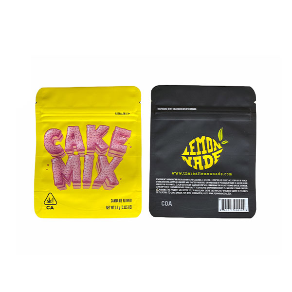 Cake mix ziplock bag