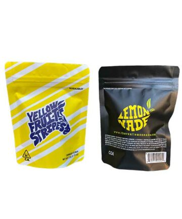Yellow Fruit Stripes Mylar Bag